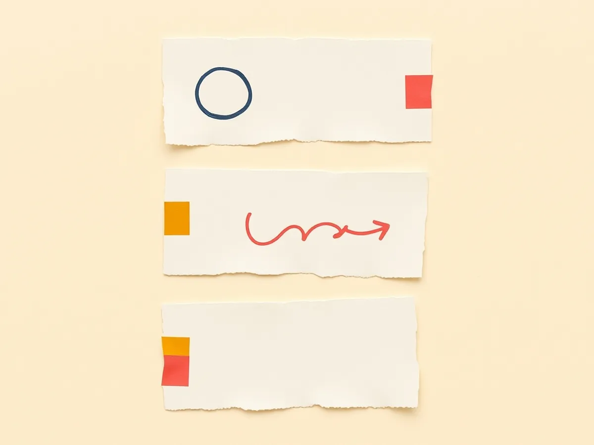 Spiral notebook with three doodle step zones and a curved arrow illustrating a day-one AI policy rollout