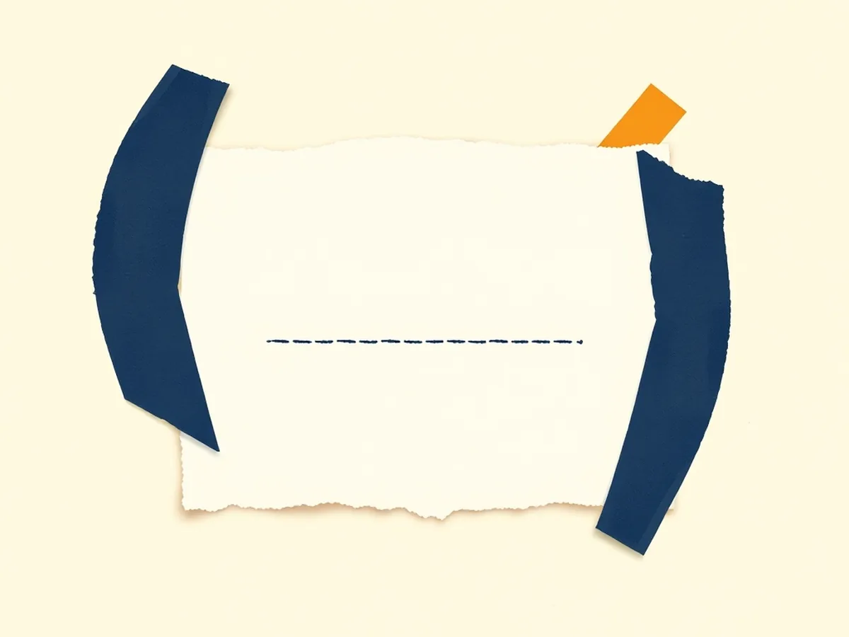 Blank torn-paper card between abstract navy bracket arcs, representing an MLA AI citation entry for grades 6-8