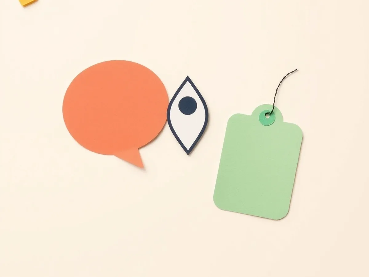 Speech bubble, location pin, and ID badge shapes — three types of data AI collects from students