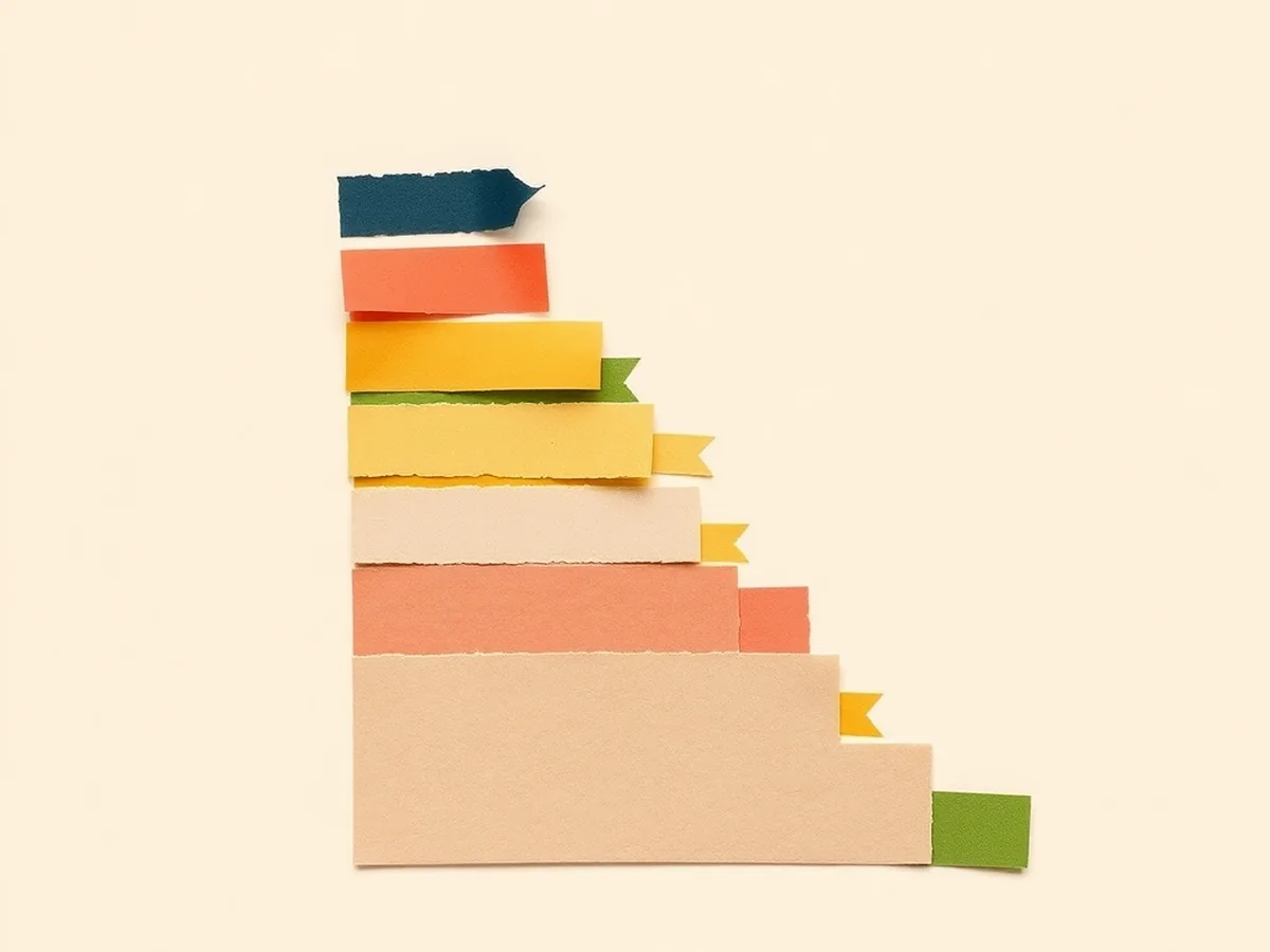 Illustrated torn-paper card with a layered green scrap and coral push-pin, representing ready-to-use discussion prompt templates for literary analysis