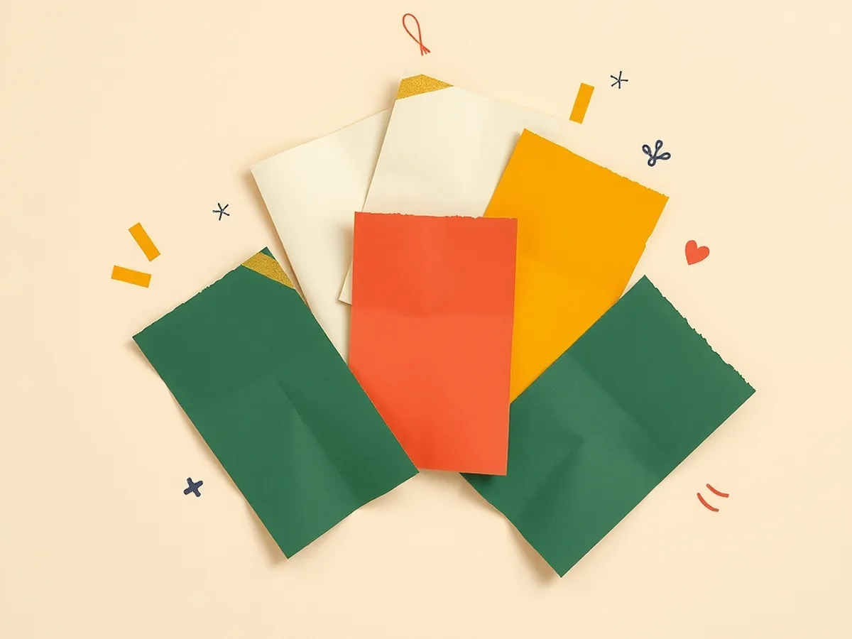 Five color-coded paper slips fanned in an arc on a cream surface, suggesting a set of AI literacy exit tickets sorted by concept