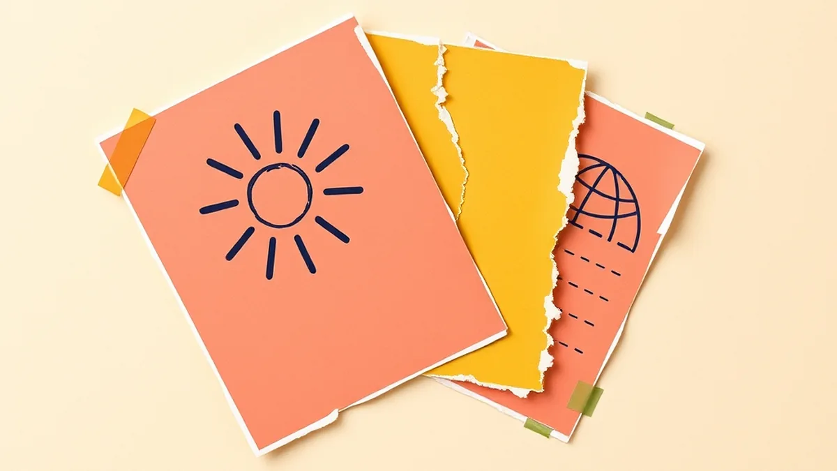 Fanned paper cards in coral, mustard, and green representing multiple learning paths in an AI literacy lesson plan IEP ELL middle school