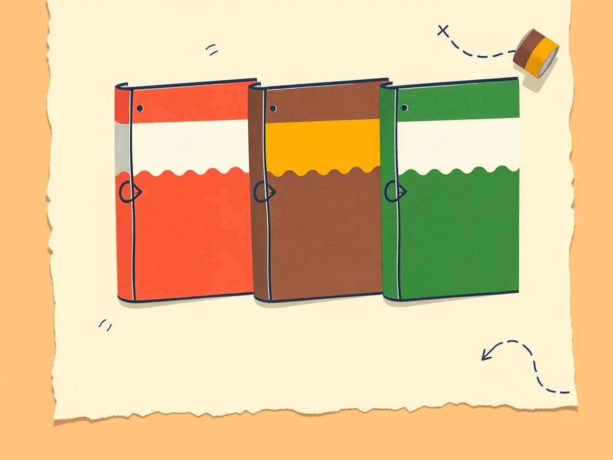 Three color-banded binder shapes in coral, mustard, and green, representing three national AI regulation frameworks