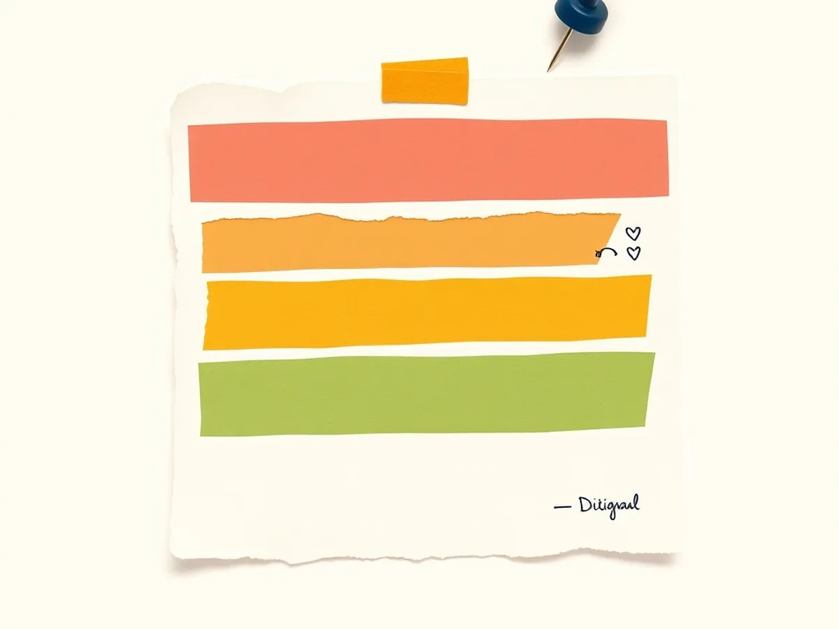 Five-row torn paper checklist card pinned with a navy push pin, each row ending in a coral colored checkmark, representing a student self-score rubric for AI prompting