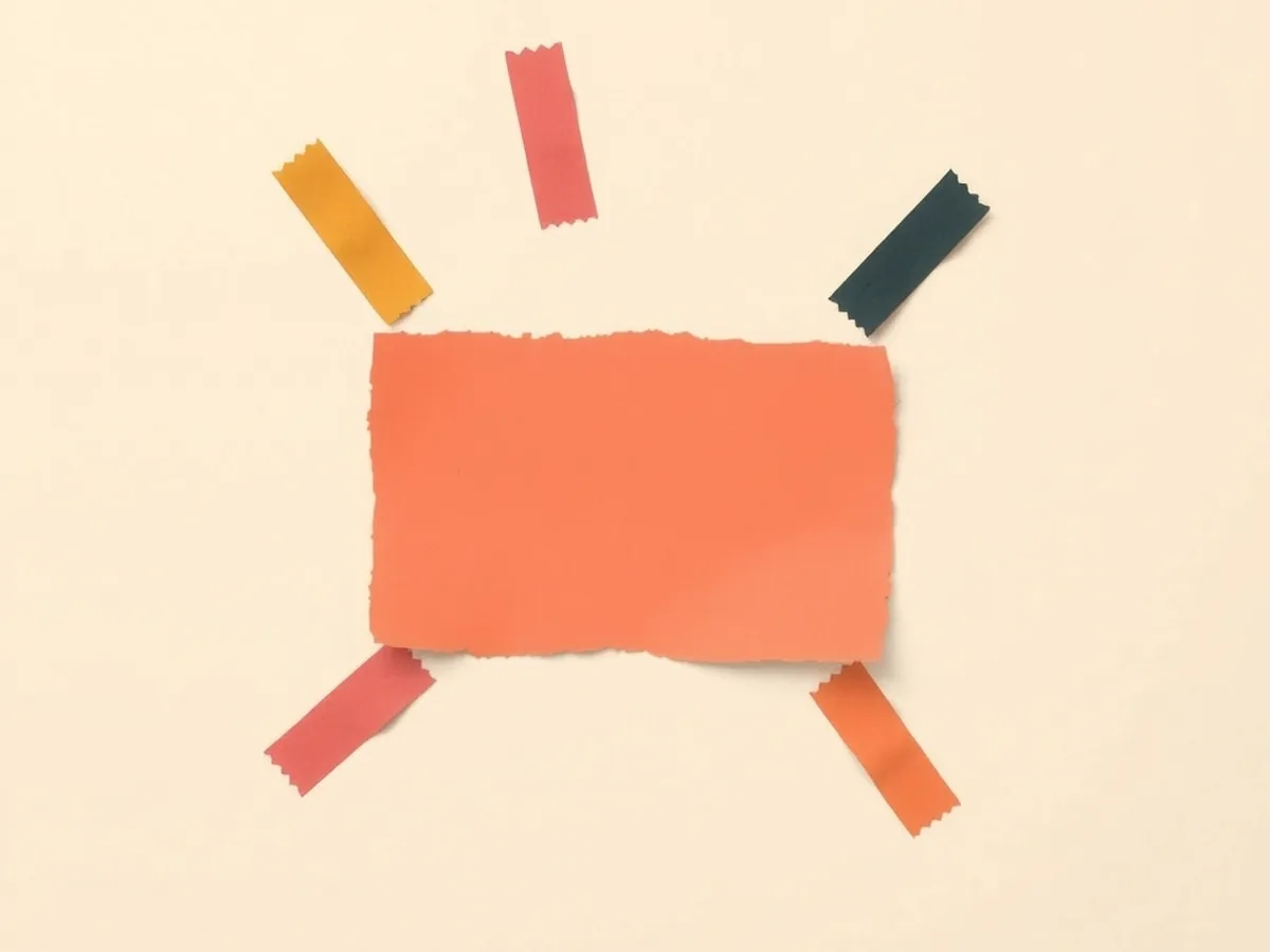 Paper collage of a blank card with colorful ribbon tags radiating from its edges, showing a purchase being read as a list of features by the fraud model