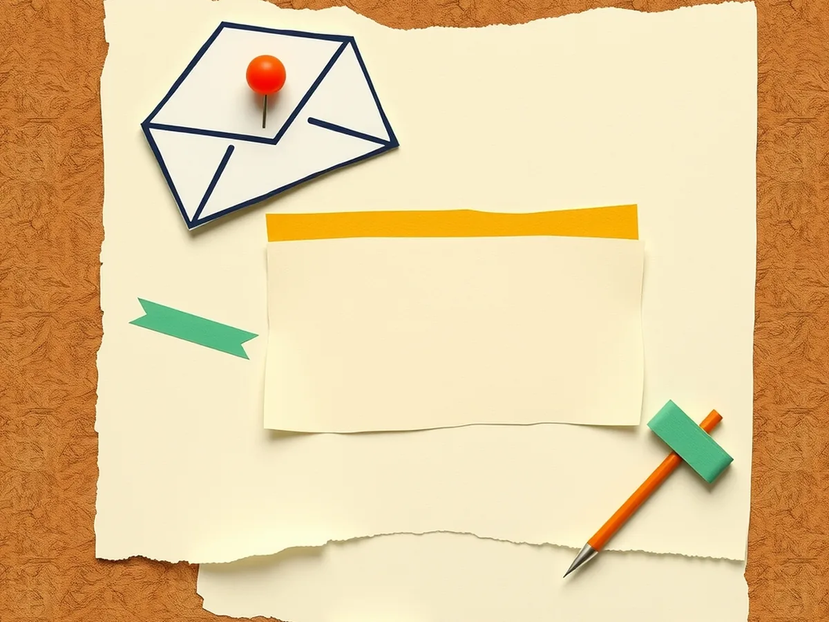 Torn paper collage of an envelope silhouette, a license-plate rectangle, and a scroll outline representing real-world OCR applications for middle school students