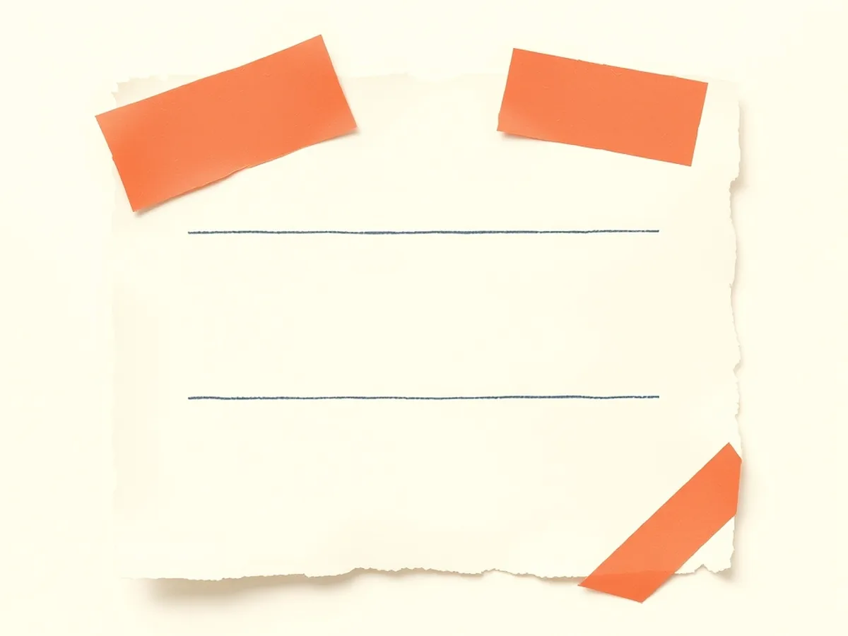 Coral torn-paper scraps layered onto an existing lined rubric card, showing how to add AI criteria to a rubric you already use