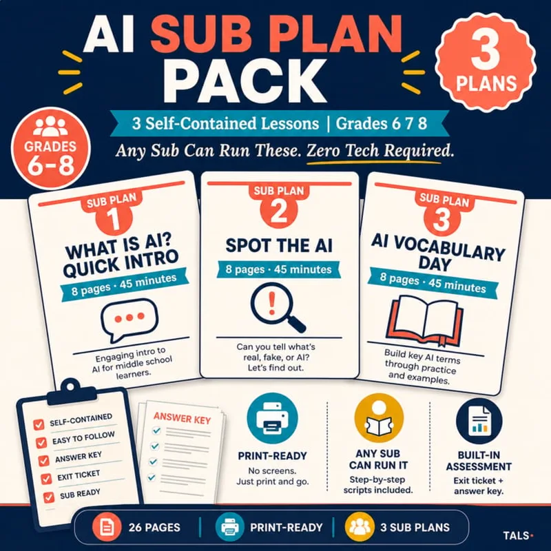 Back-to-School AI Sub Plan Pack cover