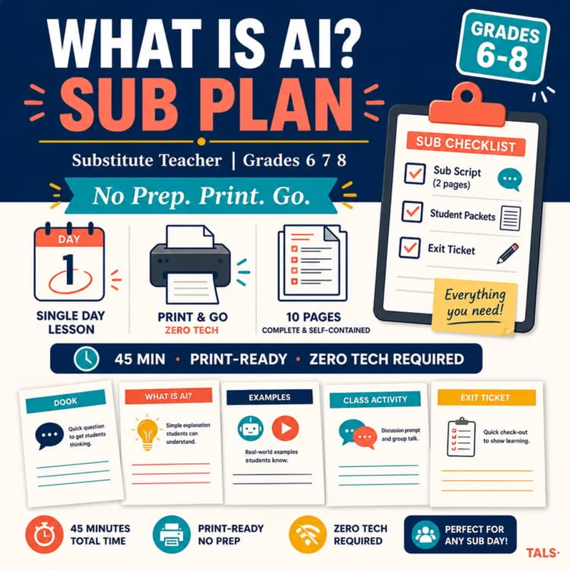 What Is AI? Sub Plan cover
