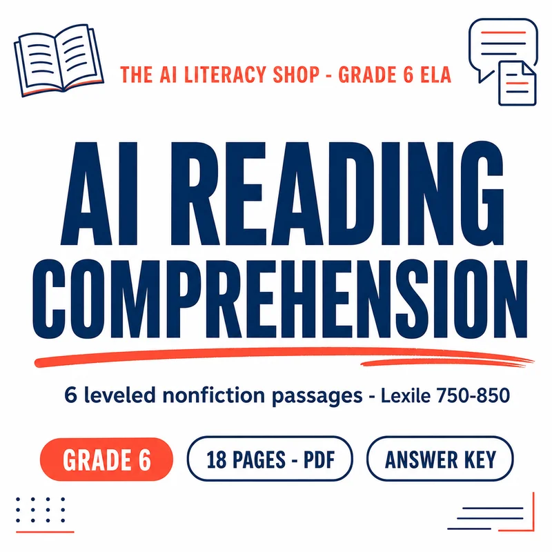 AI Reading Comprehension 6th Grade cover