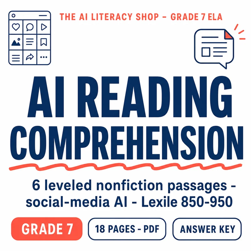 AI Reading Comprehension 7th Grade cover