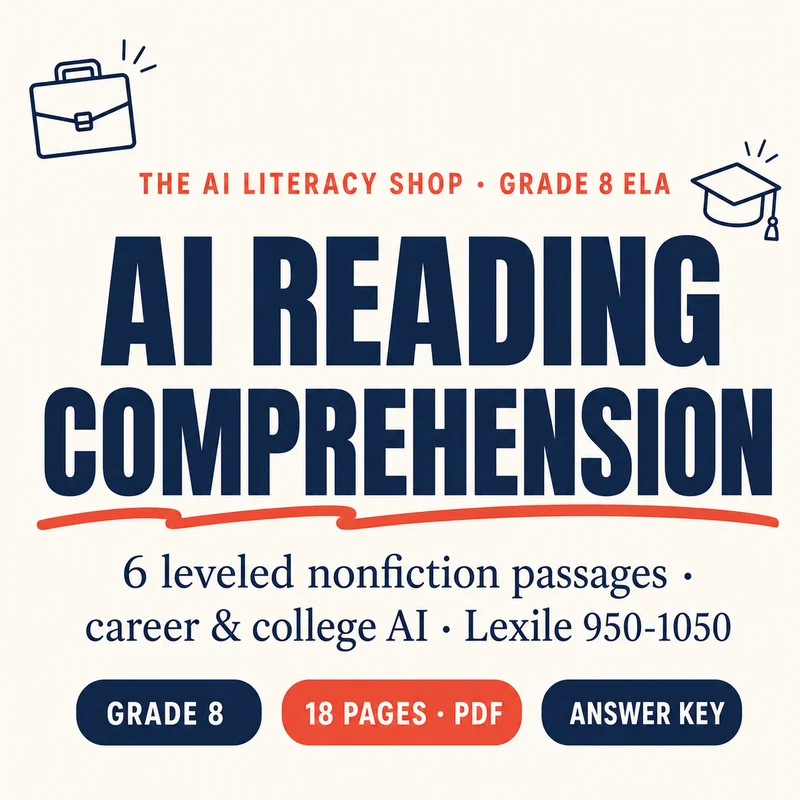 AI Reading Comprehension 8th Grade cover