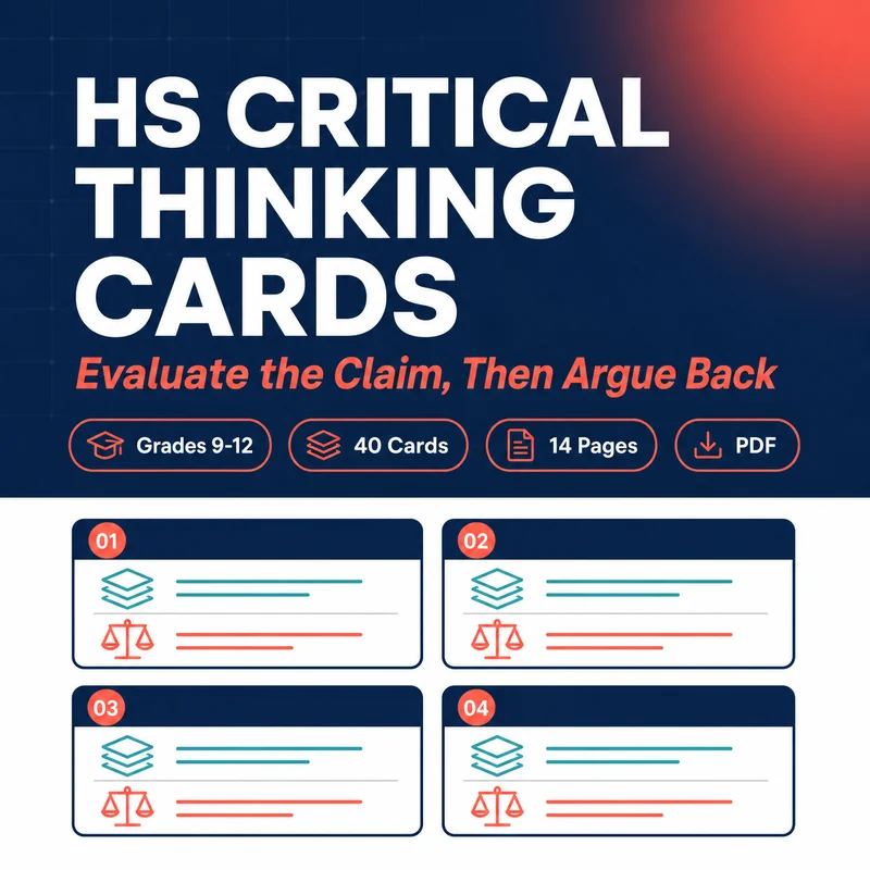 HS Critical Thinking Cards cover