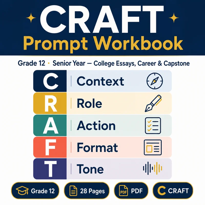 HS CRAFT Prompt Workbook Grade 12 cover