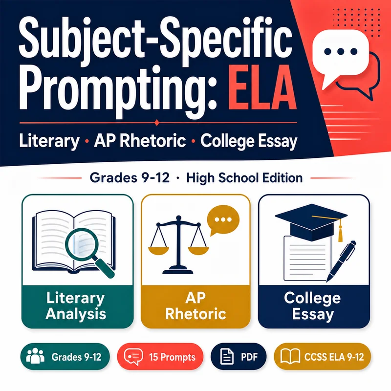 AI Prompting for High School ELA cover