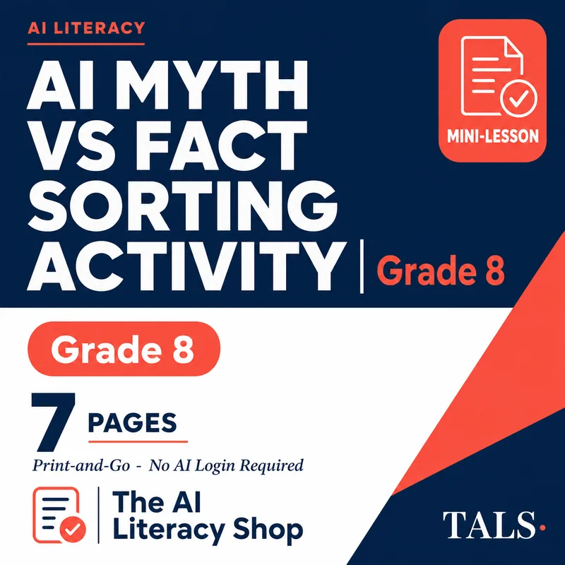 AI Myth vs Fact Sorting Cards cover