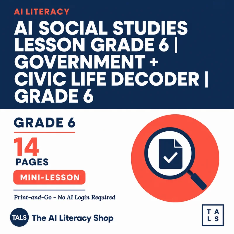 AI Social Studies Lesson Grade 6 cover