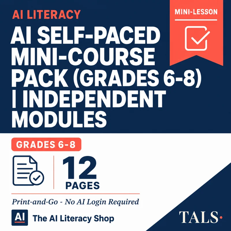 AI Self-Paced Mini-Course Pack (Grades 6-8) cover