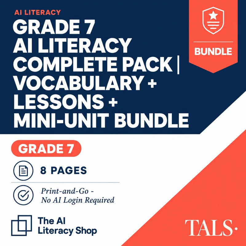 Grade 7 AI Literacy Complete Pack cover