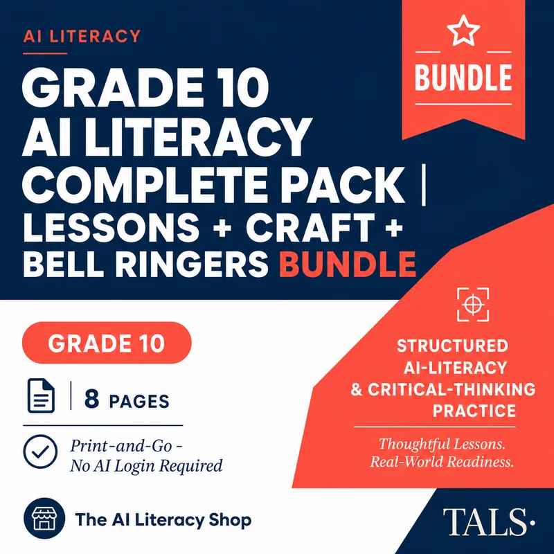 Grade 10 AI Literacy Complete Pack cover