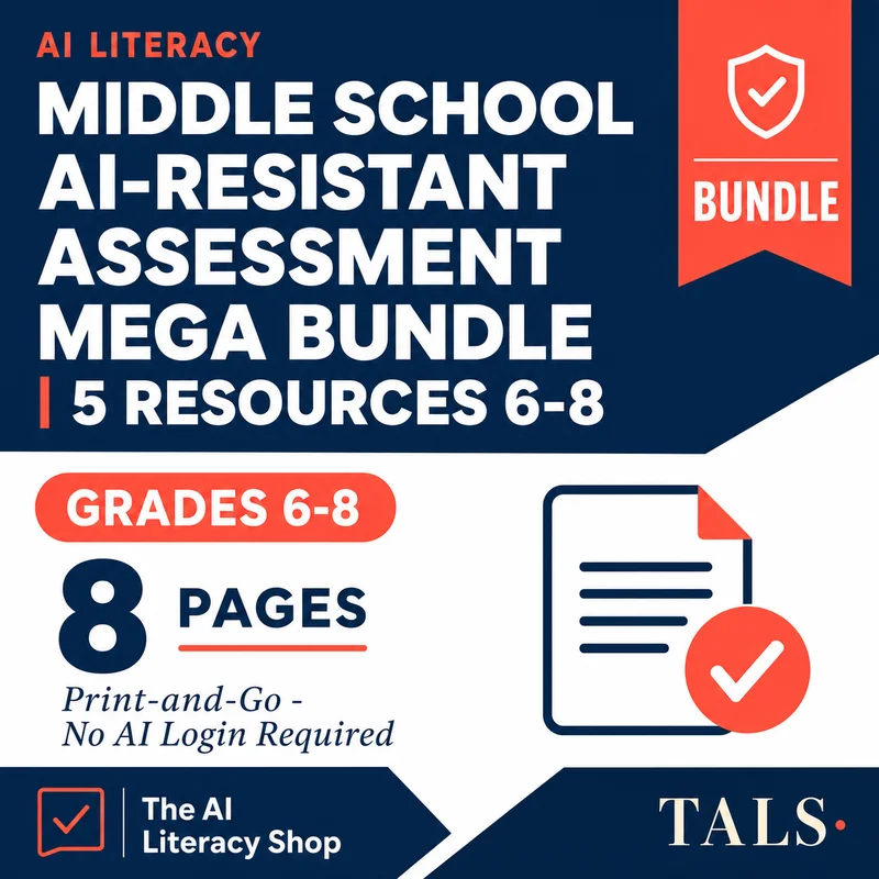 Middle School AI-Resistant Assessment Mega Bundle cover