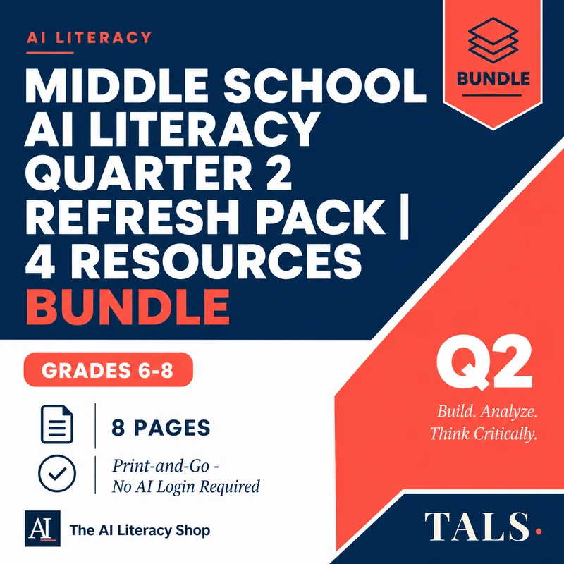 Middle School AI Literacy Quarter 2 Refresh Pack cover