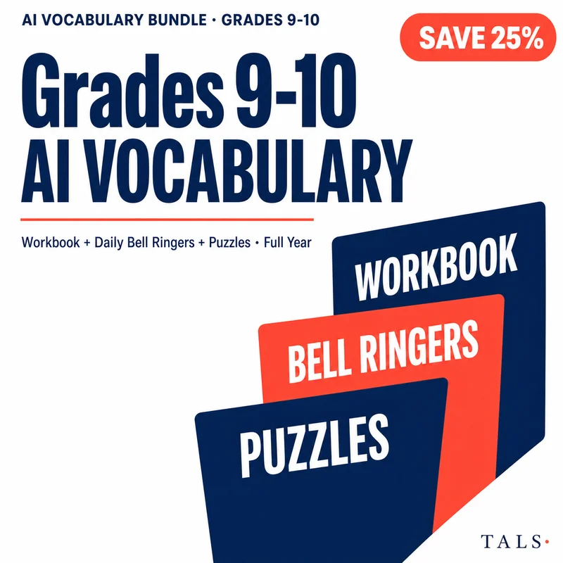Grade 9 AI Vocabulary Bundle cover