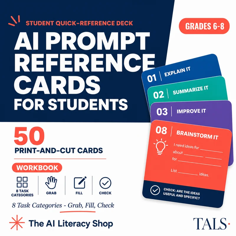 AI Prompt Reference Cards for Students cover