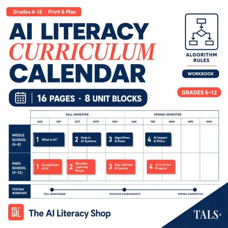 AI Literacy Curriculum Calendar cover